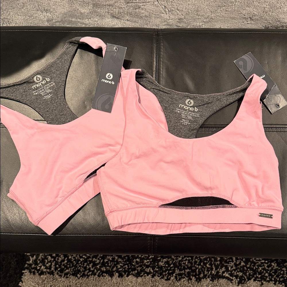 NEW 🌸 Mono B Light Pink Activewear sports bras - set of 2